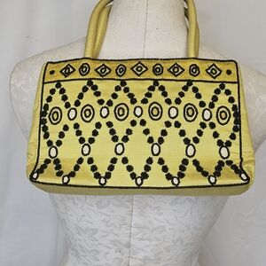 Elegant Yellow Beaded Shoulder Bag